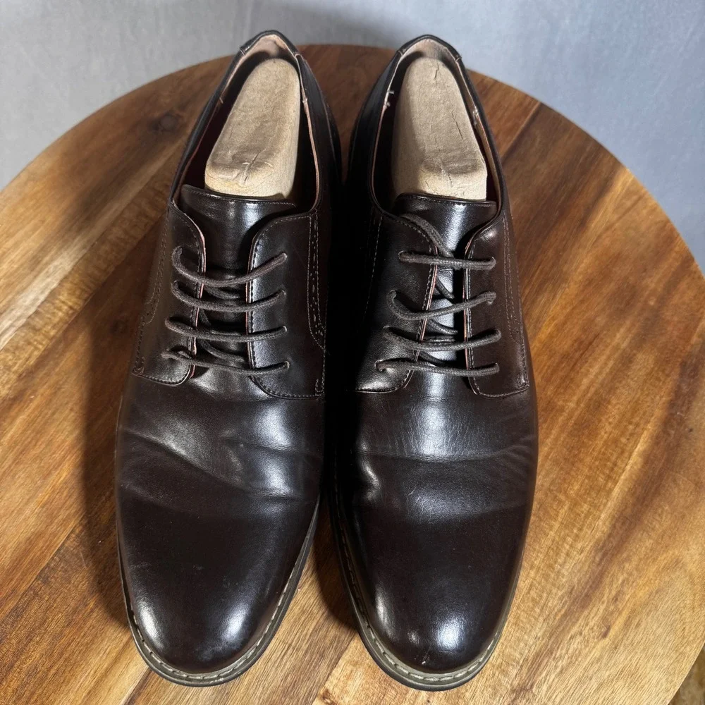 Bruno Marc Prince-16 Mens Dark Brown Derby Dress Shoes Size‎ 10 Brogue Detail